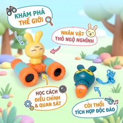 Ống nhòm kèm còi thổi Thỏ Con có dây đeo PeeKaPaw Toys