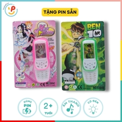 Điện thoại đồ chơi nắp trượt có đèn nhạc kèm pin 6300 PeeKaPaw Toys