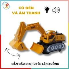 Xe Xúc Công Trình Chạy Pin 6290 Có Đèn Âm Thanh Cần Cẩu Nâng Hạ PeeKaPaw Toys