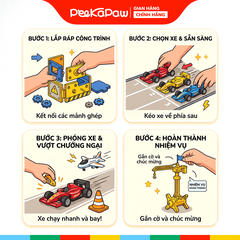 Hộp đồ chơi mô hình thành phố xe đua máy bay 134-16 PeeKaPaw Toys