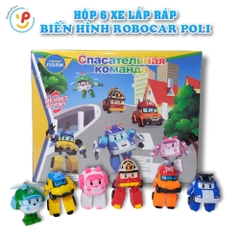 Bộ 6 Xe Robot Biến Hình Robocar Poli 2in1 335 PeeKaPaw Toys