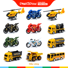 Vỉ 12 chiếc xe cảnh sát và máy bay chạy trớn BQ600-15 PeeKaPaw Toys