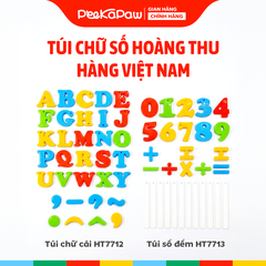 Túi chữ số Hoàng Thu hàng Việt Nam học chữ cái số đếm cho bé 3 tuổi PeeKaPaw Toys