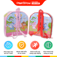 Ba lô đồ chơi lắp ráp xếp hình khối to 52 chi tiết nhân vật Robot Poli 3635 PeeKaPaw Toys