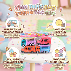 Túi 4 xe bán hàng food truck chạy trớn màu ngọt ngào 12cm 567-054 PeeKaPaw Toys