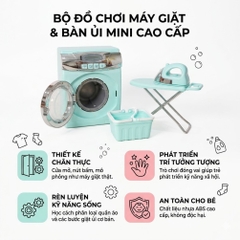 Máy Giặt Đồ Chơi Cho Bé Có Đèn Âm Thanh Kèm Bàn Ủi Rổ Giặt A1001-3 PeeKaPaw Toys