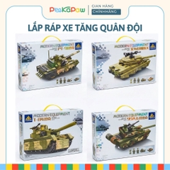 Bộ Lắp Ráp Xe Tăng Quân Đội KAZI Mô Hình Xe Tăng Chiến Đấu Có Lính PeeKaPaw Toys