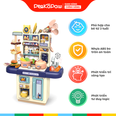 Đồ chơi nhà bếp kệ bếp dùng pin có khói bồn rửa thực phẩm cao 36cm PeeKaPaw Toys