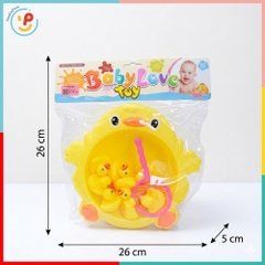 Thau 8 chú vịt con chút chít kèm vợt 916-47 đồ chơi nhà tắm PeeKaPaw Toys