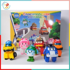 Bộ 6 Xe Robot Biến Hình Robocar Poli 2in1 335 PeeKaPaw Toys