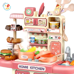 Đồ chơi nhà bếp kệ bếp dùng pin có khói bồn rửa thực phẩm cao 36cm PeeKaPaw Toys