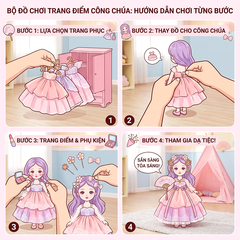 Hộp búp bê công chúa và phụ kiện váy thời trang 60cm 009-14 PeeKaPaw Toys