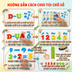 Túi chữ số Hoàng Thu hàng Việt Nam học chữ cái số đếm cho bé 3 tuổi PeeKaPaw Toys