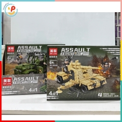 Đồ chơi lắp ráp 4 trong 1 xe tăng xe jeep quân đội Assault Frontline 98440 – PeeKaPaw Toys