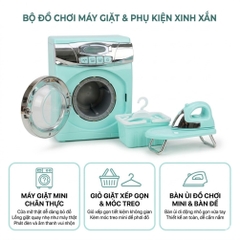 Máy Giặt Đồ Chơi Cho Bé Có Đèn Âm Thanh Kèm Bàn Ủi Rổ Giặt A1001-3 PeeKaPaw Toys