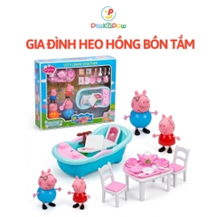 Hộp đồ chơi nhà bếp gia đình heo hồng có bồn tắm tiệc trà 7013 PeeKaPaw Toys