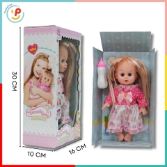 Búp bê bé gái kèm bình sữa cao 30cm 61127 PeeKaPaw Toys