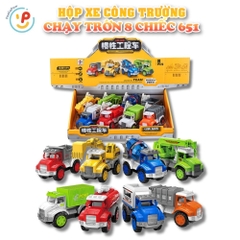 Hộp 8 xe công trình chạy trớn mini 651 PeeKaPaw Toys