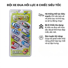 Vỉ 8 chiếc xe đua chạy đà trớn siêu tốc cho bé 922 PeeKaPaw Toys