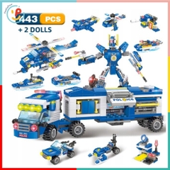 Bộ Lắp Ráp City Police Super Robocop LX A393 8in1 443 Mảnh PeeKaPaw Toys