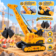 Xe cẩu đồ chơi hộp 40cm có đèn xoay 360 độ chính hãng Vector VT105 PeeKaPaw Toys