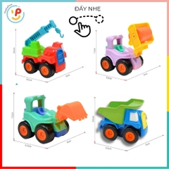 Túi 4 xe công trình chạy trớn màu pastel dễ thương 8326 PeeKaPaw Toys