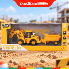 Xe xúc chở gỗ đồ chơi dài 40cm có đèn xoay 360 độ chính hãng Vector VT103 PeeKaPaw Toys