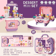 Vali đồ chơi tiệm kem và bánh ngọt 29 chi tiết 0412-11A PeeKaPaw Toys
