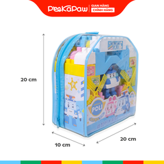 Ba lô đồ chơi lắp ráp xếp hình khối to 52 chi tiết nhân vật Robot Poli 3635 PeeKaPaw Toys