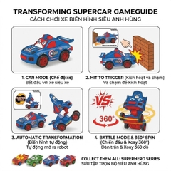 Xe đồ chơi biến hình robot mẫu siêu anh hùng xe thể thao 9311 PeeKaPaw Toys