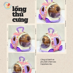 Đồ chơi vali thú cưng lồng mèo bông chó bông biết đi kêu vẫy đuôi kèm phụ kiện PeeKaPaw Toys