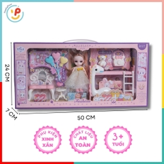 Hộp búp bê kèm phụ kiện phòng ngủ dễ thương cho bé 50cm 89026 PeeKaPaw Toys