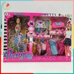 Búp bê thời trang công chúa váy dạ hội kèm phụ kiện vương miện túi xách – PeeKaPaw Toys
