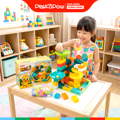 Hộp lắp ráp có cầu trượt vịt vàng 98 chi tiết 899-11 PeeKaPaw Toys