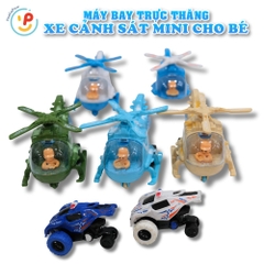 Đồ Chơi Máy Bay Trực Thăng Xe Cảnh Sát Chạy Trớn Mini PeeKaPaw Toys