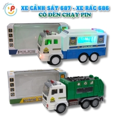 Đồ chơi xe cảnh sát 687 xe môi trường 686 có đèn nhạc PeeKaPaw Toys