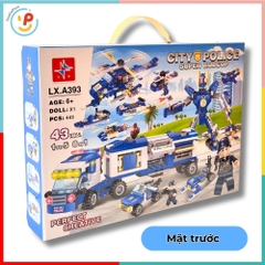 Bộ Lắp Ráp City Police Super Robocop LX A393 8in1 443 Mảnh PeeKaPaw Toys