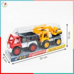 Hộp 2 Xe Công Trình Trớn Xe Ben Xe Cẩu Đồ Chơi Cho Bé 090-85 PeeKaPaw Toys