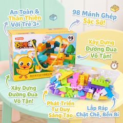 Hộp lắp ráp có cầu trượt vịt vàng 98 chi tiết 899-11 PeeKaPaw Toys