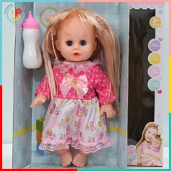 Búp bê bé gái kèm bình sữa cao 30cm 61127 PeeKaPaw Toys