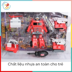 Robot Biến Hình Xe Cứu Hoả 606-C79 Đồ Chơi Lắp Ráp PeeKaPaw Toys