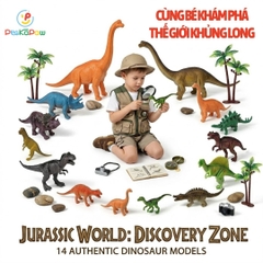 Túi 14 khủng long mô hình cho bé khám phá thế giới động vật 714-26 PeeKaPaw Toys