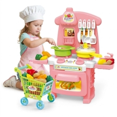 Kệ Bếp Đồ Chơi Cho Bé Kèm Lò Nướng Xe Đẩy Siêu Thị Kitchen Dream 3568 PeeKaPaw Toys