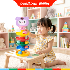 Trò chơi thả bóng cầu thang xoắn mèo tím 5 tầng 029 PeeKaPaw Toys