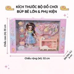 Hộp búp bê công chúa và phụ kiện phòng ngủ khủng long 6604A PeeKaPaw Toys