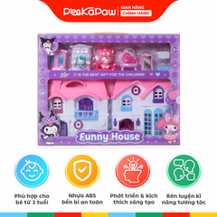 Ngôi nhà gia đình nhân vật hoạt hình Sanrio có đèn nhạc 5807-7A PeeKaPaw Toys