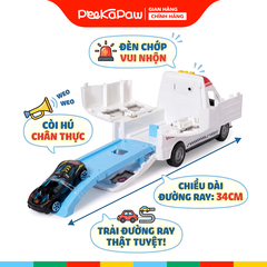 Xe cứu thương kèm đường ray ô tô mở cửa thân xe 708-7 PeeKaPaw Toys