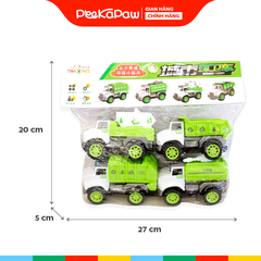 Túi 4 xe môi trường chạy đà trớn 090-69 PeeKaPaw Toys
