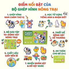 Bộ ghép hình nam châm theo chủ đề khám phá đồ chơi giáo dục sớm PeeKaPaw Toys