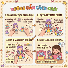 Bộ búp bê thay trang phục nam châm nhiều mẫu dễ thương PeeKaPaw Toys